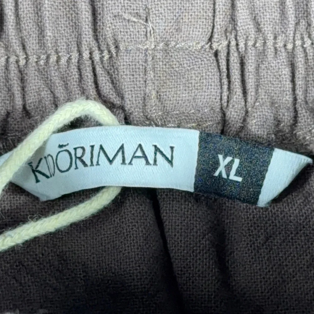 Kidoriman Mens XL Brown Cotton Jogger Pants Elastic Waist Drawstring Tapered NWT